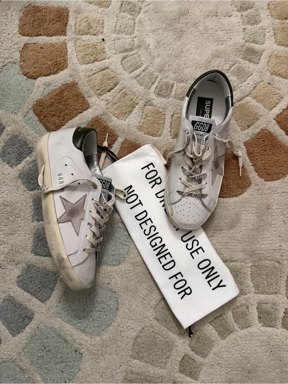 Golden Goose  White Sneakers with Gray Star